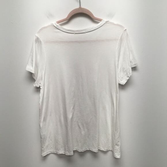 Marine Layer Women White Solid Crew Neck Long Sleeve Relaxed Fit Swing T-Shirt L - Picture 3 of 7